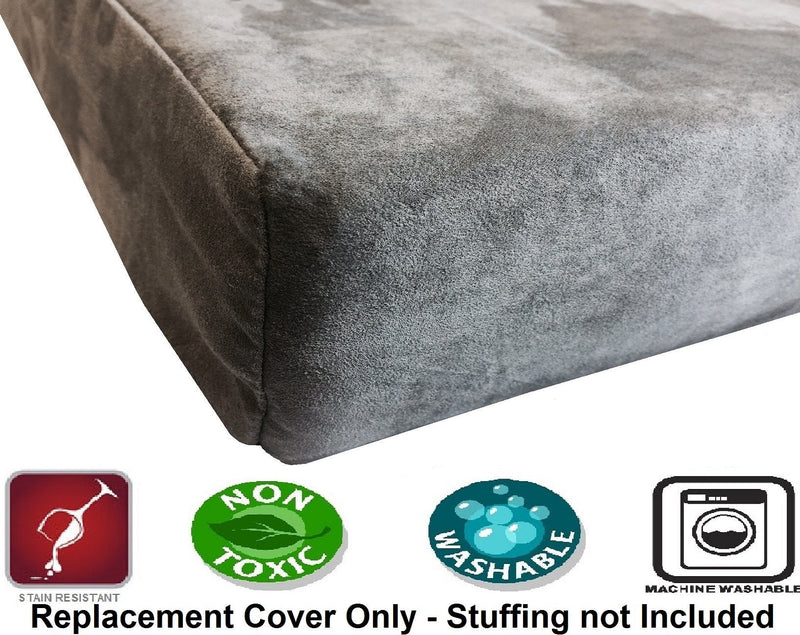 Dogbed4less Suede Duvet Pet Bed Cover for Small Medium to Large Jumbo Dog Bed in Gray Color - 7 Sizes - Replacement Cover only 40X35X4 Inches XL - BeesActive Australia