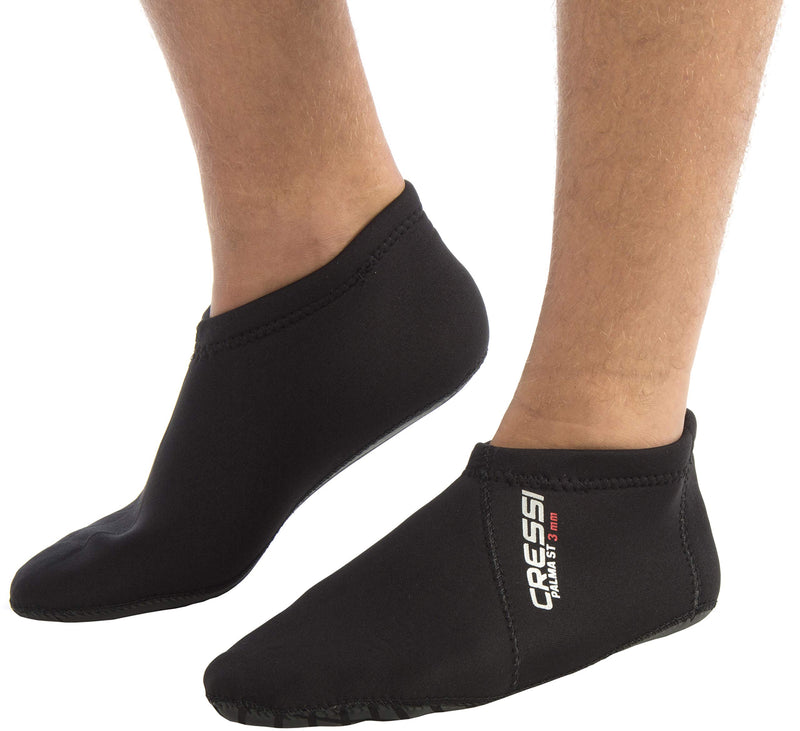 [AUSTRALIA] - Short Premium Neoprene Diving Socks 3mm | PALMA ST by Cressi: quality since 1946 Large-X-Large Black/Black 