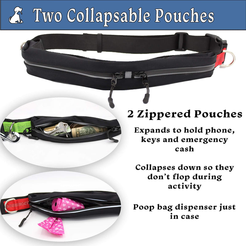 Fuzzy Friends Hands Free Dog Leash. A Great Running Leash for Dogs That Gives You Freedom to Run Together. As a Waist Dog Leash for Large Dogs, This Bungee Dog Leash is Also Reflective Green - BeesActive Australia