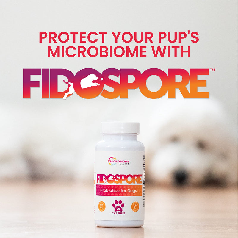 Microbiome Labs FidoSpore Probiotics for Dogs - Dog Probiotic Supplement with Grass-Fed Beef Liver - Digestion & Immune Support - Mix with Pet Food - Dog, Puppy, Cat-Friendly (30 Powder Capsules) - BeesActive Australia
