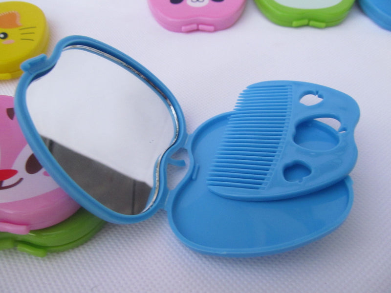 Fat-catz-copy-catz 1x Kids Ladies cute frog, bear, duck, compact mirror & comb gift set (random selection) - BeesActive Australia