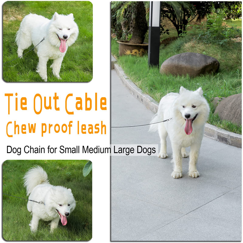 Mi Metty Dog Tie Out Cable,10FT 20FT 50FT Dog Runner Cable for Yard Outdoor and Camping Dog Leash Run Tether,Chew Proof Steel Wire with PVC Coating,Dog Chain for Small Medium Large Dogs Up to 150lbs Black - BeesActive Australia