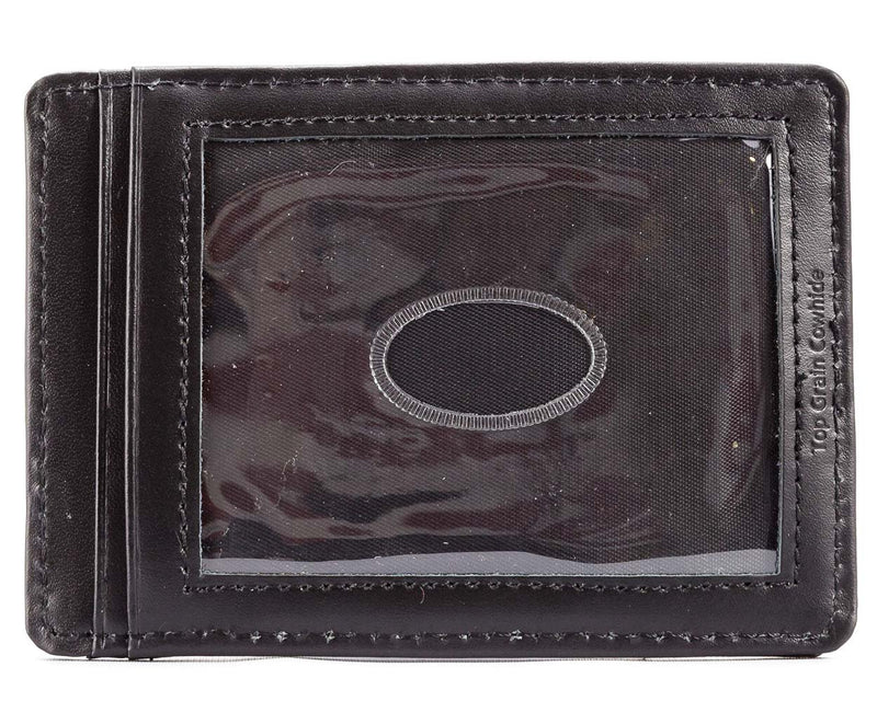 Big Skinny Men's Leather Magnetic Money Clip Slim Wallet, Holds Up to 12 Cards, Black - BeesActive Australia