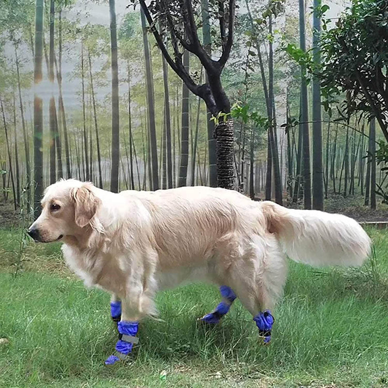 Hipaw Outdoor Dog Boots Winter Dog Shoes Nonslip for Snow Rain L ( Insole width: 2.76" ) Blue - BeesActive Australia