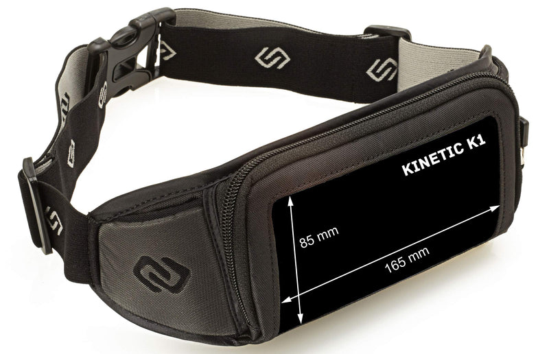 [AUSTRALIA] - Sporteer Kinetic K1 Running Belt Waist Pack - Compatible with iPhone 12 Pro Max, 11 Pro Max, Xs, XR, X, 8/7 Plus, iPhone 11, Galaxy S20 Plus, 10 Plus, Note 10+, 9, S9+, Pixel 4 XL, 3 XL, LG, Moto - Fits Cases 