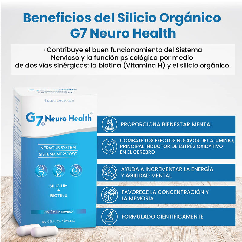 G7 Neuro Health. Silica and Biotin Supplement with Magnesium, Collagen Booster, Memory Supplements and Concentration Pills, Heavy Metal Detox Supplements. 120 Silica and Biotin Capsules. - BeesActive Australia