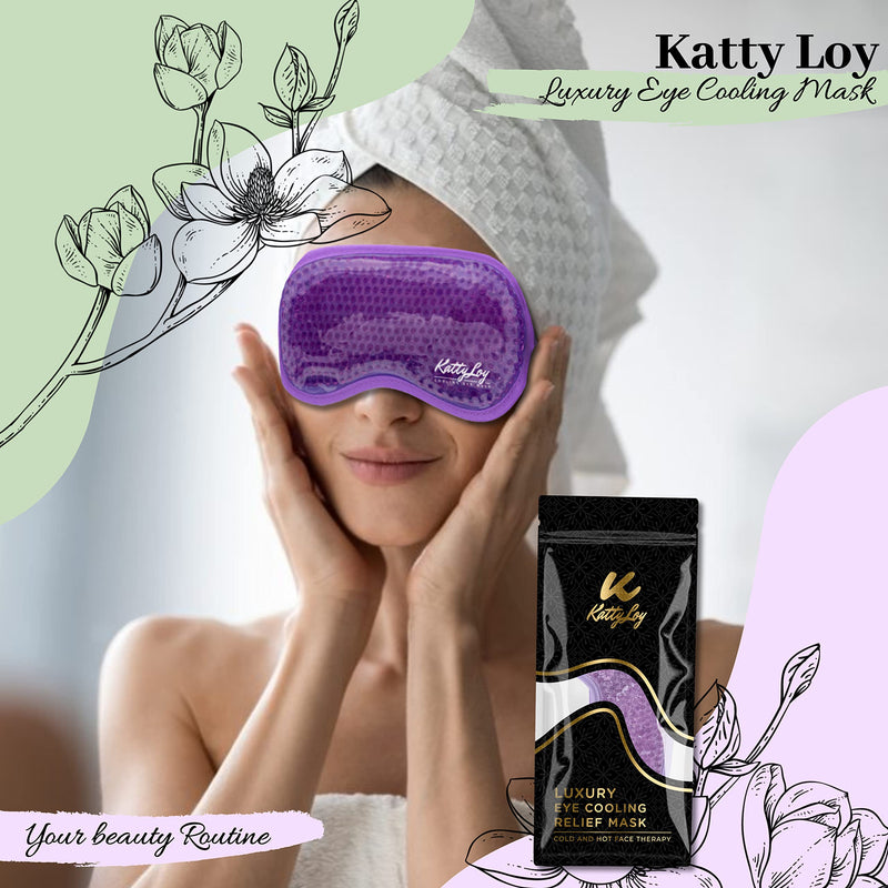 Katty Loy - Gel Eye Mask - Luxury Cooling Eye Mask for Hot Cold Therapy - Reusable Gel Mask Soothes Puffy Eyes & Dark Circles - Cold Eye Mask Relives Headaches, Migraines & Sinus Pain (1 Supplied) - BeesActive Australia