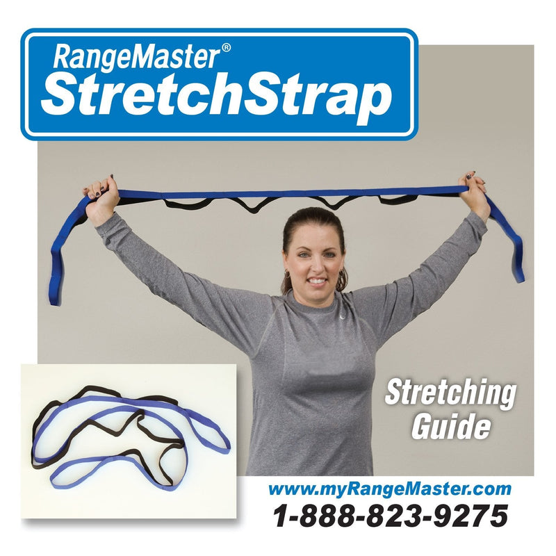 RangeMaster Stretch Strap with Exercise Guide│ Versatile Multi-Loop Strap Perfect for Yoga, Pilates, and Physical Therapy │ Portable │ Helps Improve Flexibility Blue - BeesActive Australia