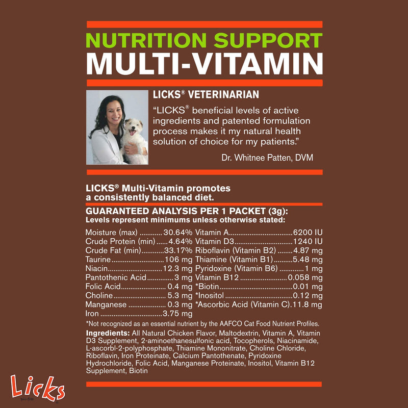Licks - Cat Vitamins - Cat Multi-Vitamin Containing - LiquiPaks - 10 Use - BeesActive Australia