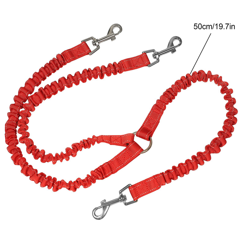 3 Way No Pull Dog Leash Extender Tangle Free Sturdy Triple Nylon Shock Absorbing Bungee Trainnig Coupler Stretchy Multi-Dog Walking Lead for Trio Double Small Puppy Medium Doggies - BeesActive Australia