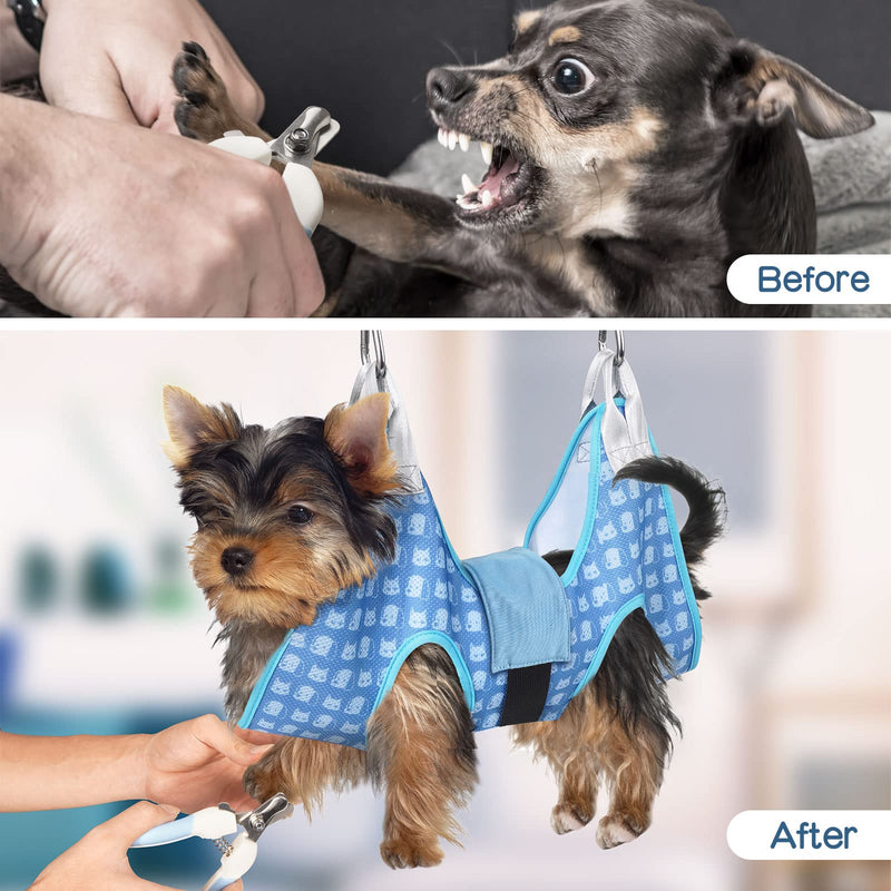 DoggyDobby Pet Grooming Hammock for Dogs & Cats, Dog Grooming Hammock Harness with Nail Clipper/Trimmers, Nail File and Comb, Dog Sling for Nail Clipping/ Trimming Small - BeesActive Australia