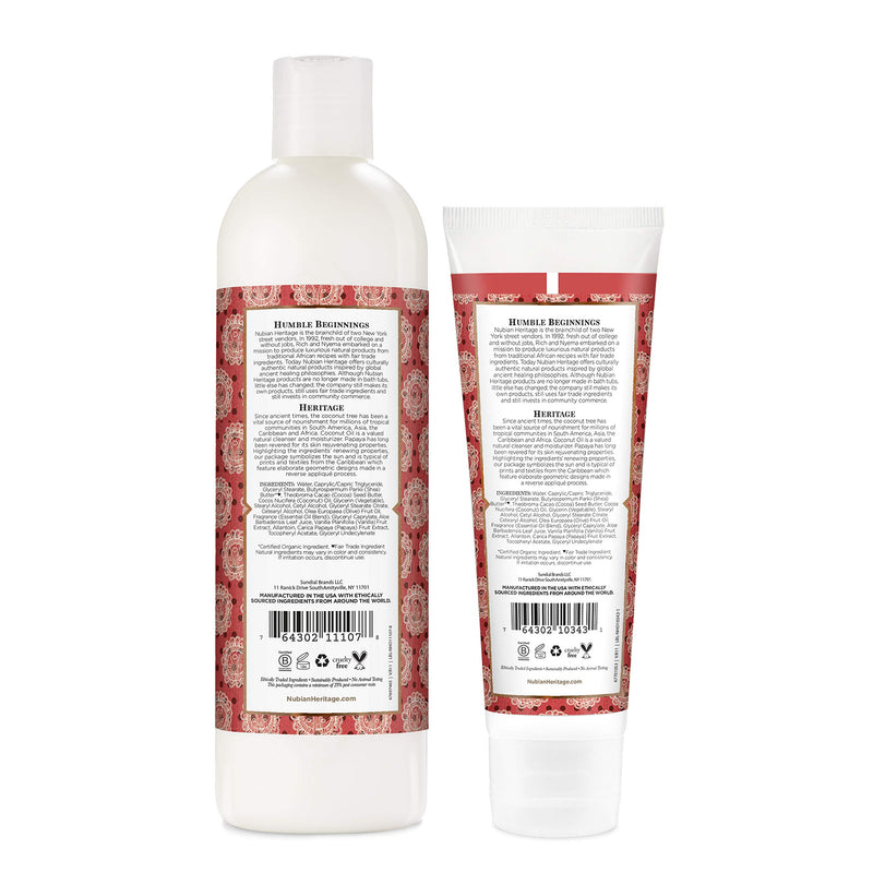Nubian Heritage Lotion Skincare Bundle Moisturizer for Dry, Dull Skin Coconut and Papaya Renewing and Hydrating Pack of 2 - BeesActive Australia