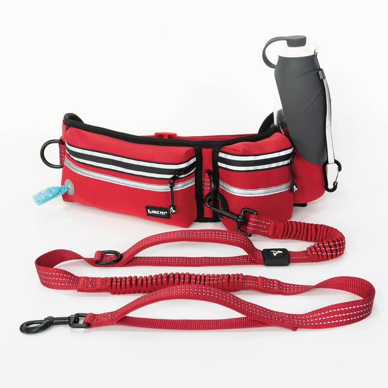 Kruz Jogging Belt & Hands Free Dog Leash - KZJBELT - Retractable Shock Absorbing Bungee Leash with Waist Belt - Running, Walking, Training, Hiking - Comfortable, Adjustable and Durable Turquoise - BeesActive Australia