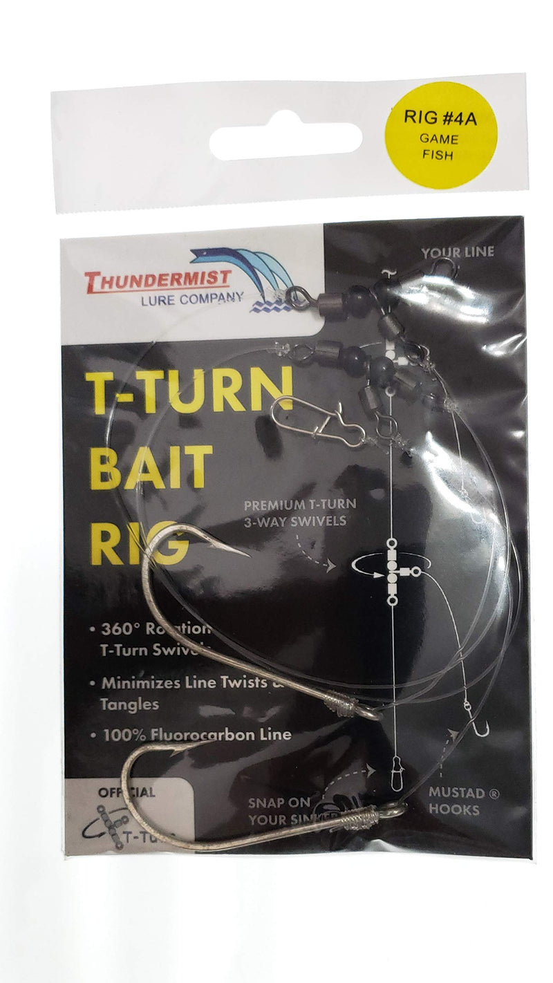 Thundermist Lure Company #4A Salt Water Game Fish Sea Bass/Striper/Fluke/Flounder/Blues/Sea Trout T-Turn Bait Rig, Clear - BeesActive Australia
