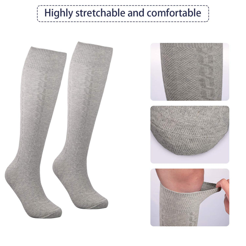 Long Embroidered German Bavarian Socks Lederhosen Socks for Traditional Oktoberfest Outfit Costume Trachten Large Gray - BeesActive Australia