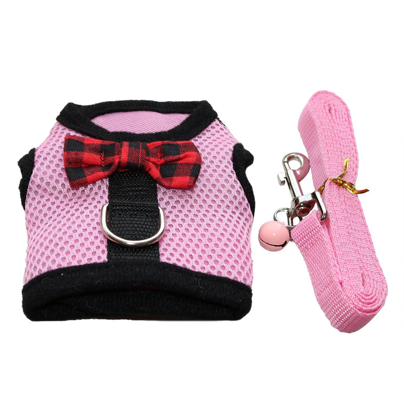 Rypet Guinea Pig Harness and Leash - Soft Mesh Small Animal Harness with Safe Bell, No Pull Comfort Padded Vest for Guinea Pigs, Ferret, Chinchilla and Similar Small Animals Pink - BeesActive Australia