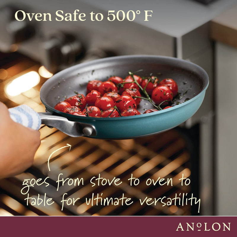 Anolon Achieve Hard Anodized Nonstick Frying Pan/Skillet, 8.25 Inch, Teal Skillet (8.25-Inch) - BeesActive Australia