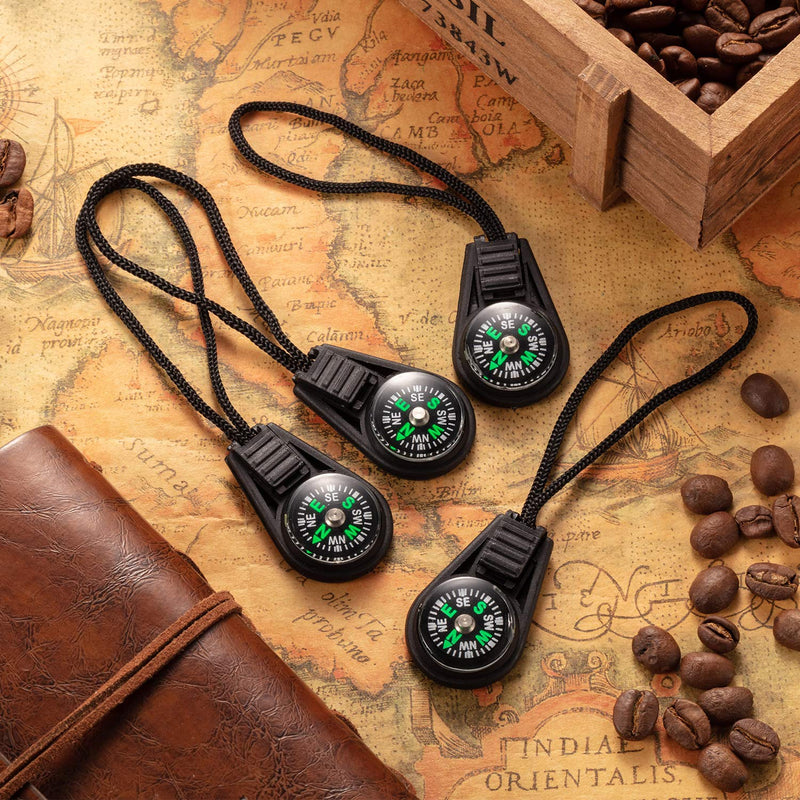 BBTO 100 Pieces Mini Survival Compass Outdoor Camping Hiking Pocket Compass Liquid Filled Mini Compass for Paracord Bracelet Necklace Key Chain - BeesActive Australia