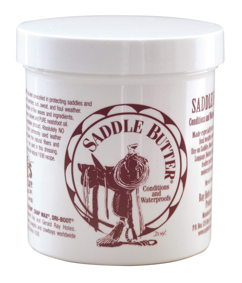 Ray Holes Saddle Butter with Leathercraft Applicator Sponge Included, Ideal for Use on Saddles, Boots, Chaps, Gun Scabbards, Luggage, Holsters, Bridles and Tooled Leather and More, Pint Size - BeesActive Australia