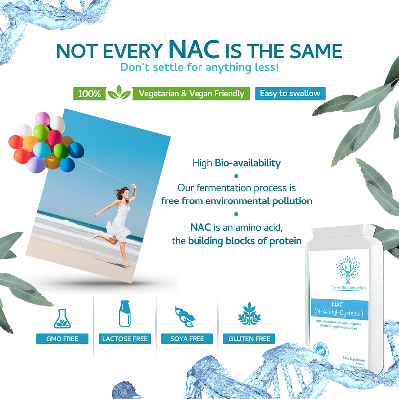 N-Acetyl Cysteine (NAC) 600 mg 120 Capsules - UK Manufactured and Suitable for Vegans & Vegetarians - BeesActive Australia