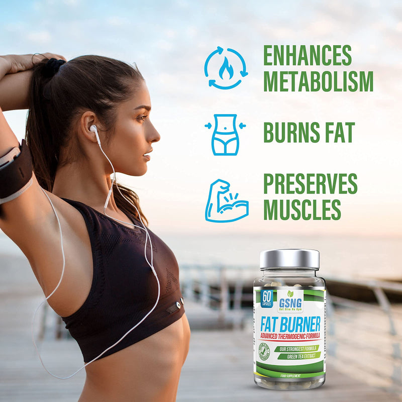 Fat Burner Weight Loss Pills – Metabolism Booster, Appetite Suppressant - Green Tea Extract Lean Slimming Diet Supplement for Men & Women - UK Premium Manufacture - 60 Vegetarian Capsules – GSNG - BeesActive Australia