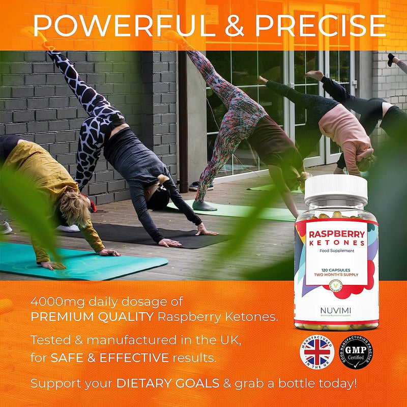 Raspberry Ketones 4000mg - 120 Tablets (2 Month�s Supply) - Max Strength Capsules, Created to Increase Results - UK Made to GMP Standards, by NUVIMI� - BeesActive Australia