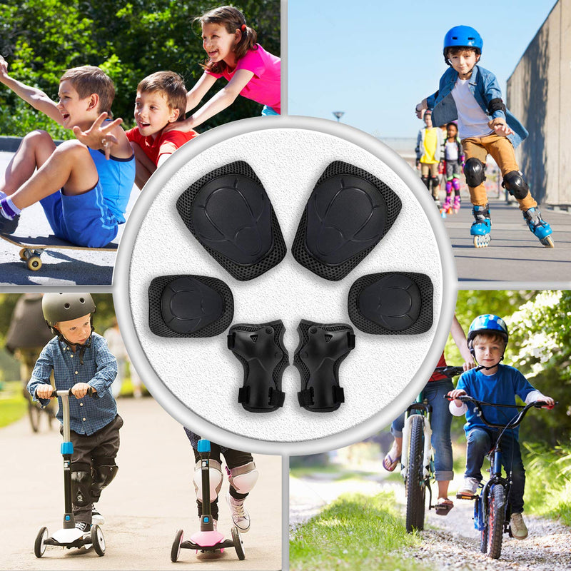 Knee Pads for Kids Kneepads and Elbow Pads Toddler Protective Gear Set Kids Elbow Pads and Knee Pads for Girls Boys with Wrist Guards 3 in 1 for Skating Cycling Bike Rollerblading Scooter [Upgraded] BLACK - BeesActive Australia