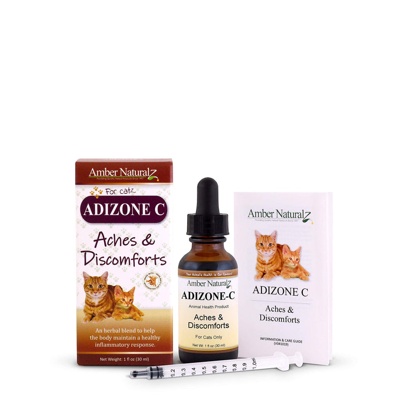 AMBER NATURALZ - ADIZONE C - Aches & Discomforts - for Catz - 1 Ounce - BeesActive Australia