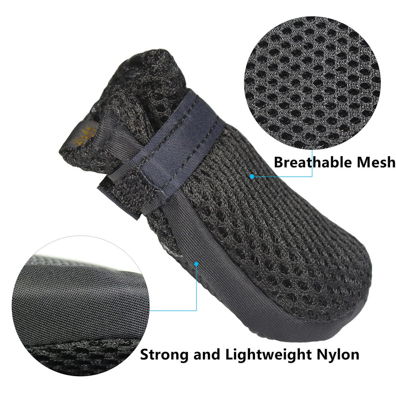 Hiado Dog Shoes Boots with Mesh Nonslip Rubber Soles to Protect Hardwood Floor and Prevent Scratching Licking Size XS Inner Sole: 2.0"x1.8" Black - BeesActive Australia