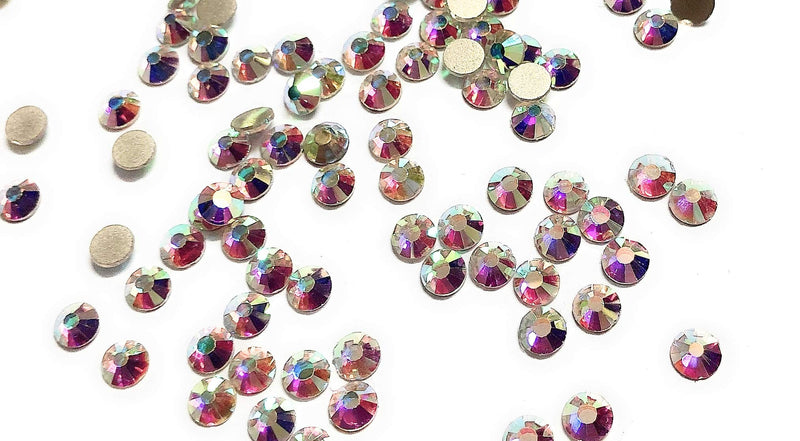 Rhinestones for Nails 1440pcs Crystal AB/Crystal Flatback Glass Rhinestones Nail Art Crystals Diamond Art Round Flatback Gems (AB) - BeesActive Australia