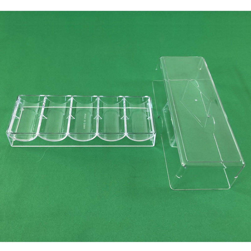 Yuanhe Clear Acrylic Poker Chip Rack with Cover-Holds 100 Chips 1pc per order - BeesActive Australia