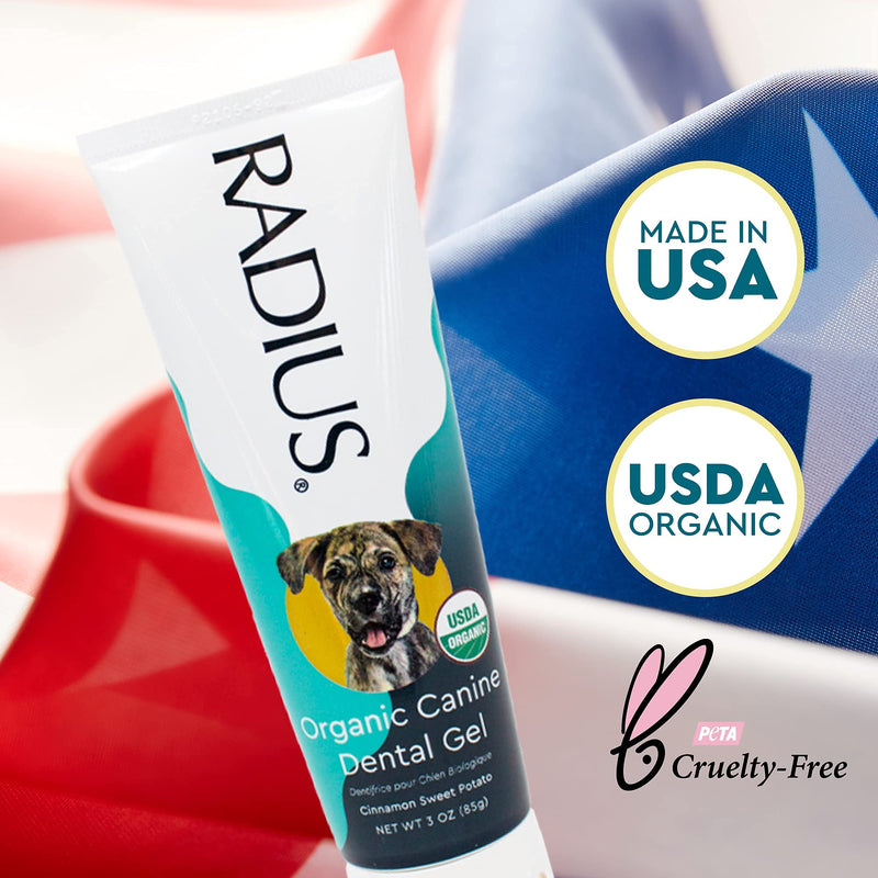 RADIUS USDA Organic Canine Pet Toothpaste 3 oz Non Toxic Toothpaste for Dogs Designed to Clean Teeth and Help Prevent Tartar Remove Plaque Xylitol Free - Pack of 1 3 Ounce (Pack of 1) - BeesActive Australia
