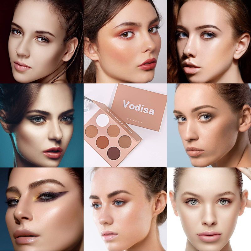 Vodisa Contour Palette Highlighting Bronzer Powder Kit Matte Corrector Professional Base Foundation Long-Wear, Lightweight, Blends Easily, Highly Pigmente Makeup Pallet With Mirror (B) B - BeesActive Australia