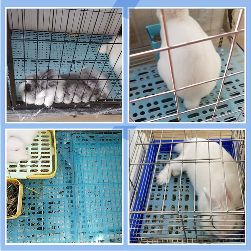 4 Pcs Rabbit Feet Pad Plastic Bunny Cage Floor Mat Foot Resting Hole Leak Water Nest Mat Pet for Small Animal Hamster Rat Chinchilla Guinea Pig Dogs Cats Blue - BeesActive Australia