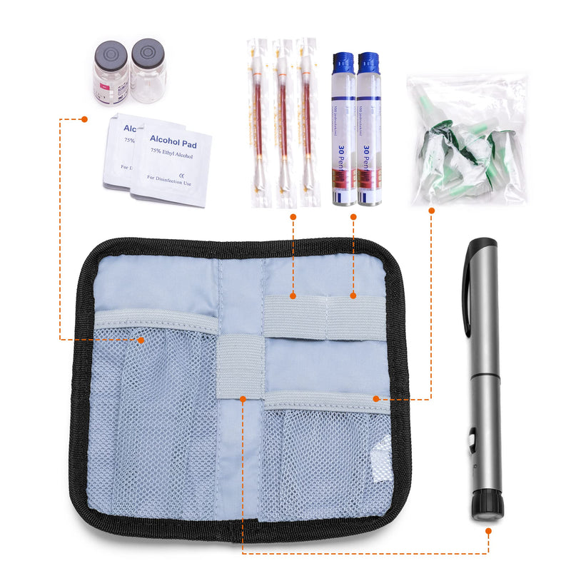 BAFASO Hard Insulin Cooler Travel Case with 2 Ice Packs, Insulin Travel Case for Insulin Pens and Diabetic Supplies, Black - BeesActive Australia