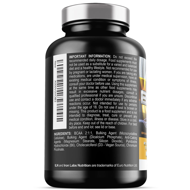 BCAA Tablet - BCAAs (120 Tablets) - 2400mg BCAAs per Serving - BCAA Amino Acids with Vitamin D for Normal Muscle Function - Suitable for Vegans & Vegetarians 120 Count (Pack of 1) - BeesActive Australia