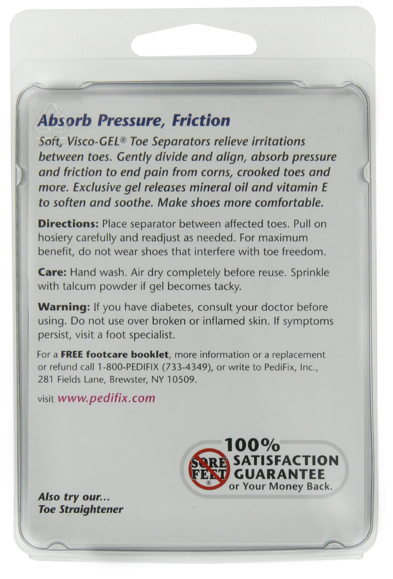 PediFix Visco-gel Toe Separators, Large, 2 Count 1 PACK - BeesActive Australia