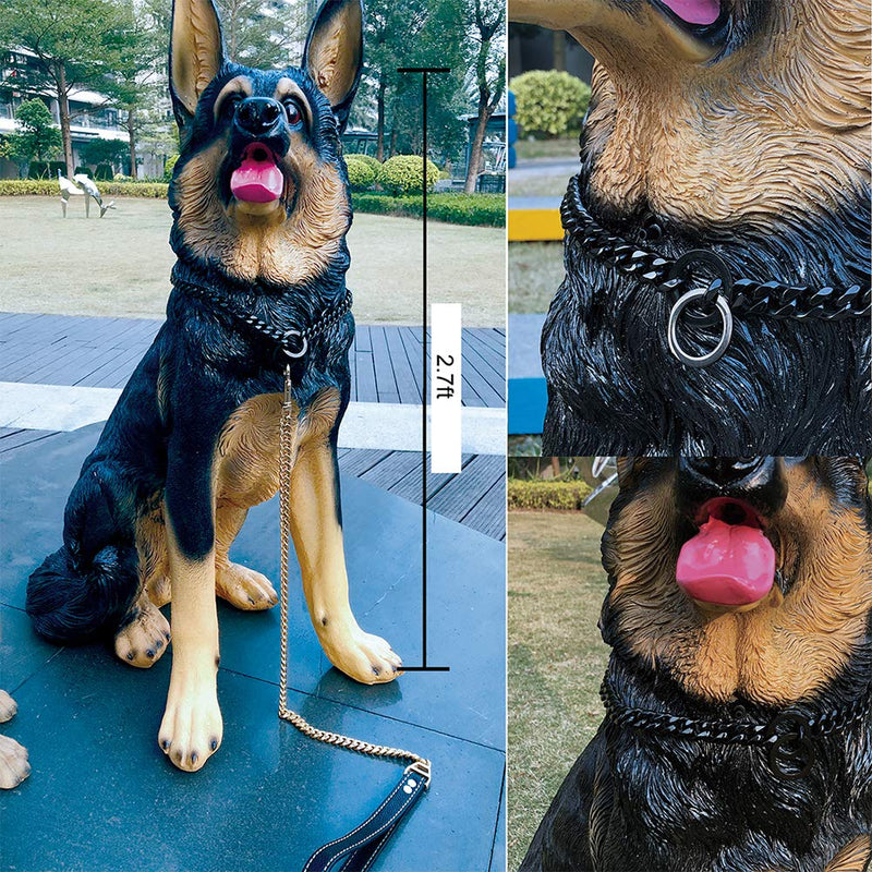 W&W Lifetime Durable Dog Walking Collar 15mm/10mm Black Strong Stainless Steel Cuban Link Chain Collar for Small Medium Large Dogs 20 Inch - BeesActive Australia