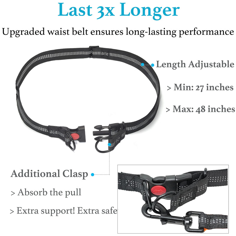 iYoShop Retractable Hands Free Dog Leash – Dual Handle Bungee Waist Leash for Small Medium and Large Large Dogs (25-150 lbs) Medium/Large Black - BeesActive Australia