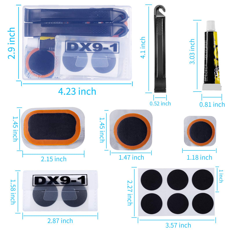 Maifede Bike Inner Tire Patch Repair Kit - with 11 PCS Vulcanizing Patches, 6 PCS Pre Glued Patchs, Portable Storage Box, Metal Rasp and Lever - Also for Motorcycle, BMX and Inflatable Rubber. - BeesActive Australia