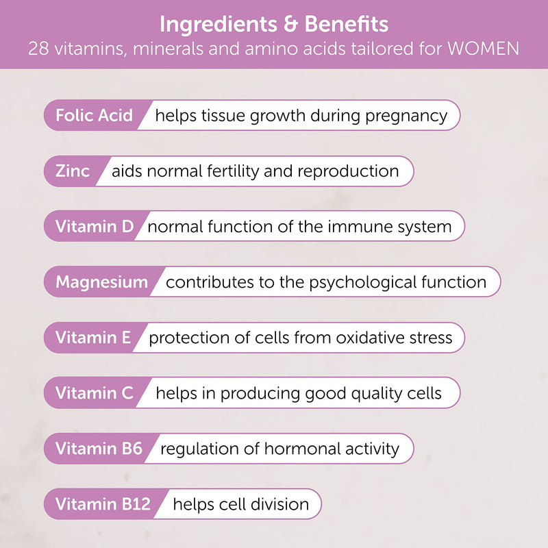 Proceive� Women Fertility Supplement for Conception - Pregnancy Vitamins for Women Trying to Conceive - Zinc, Folic Acid, Vitamin D - 60 Capsules (1 Month Supply) - Vegetarian Women - 60 capsules - BeesActive Australia