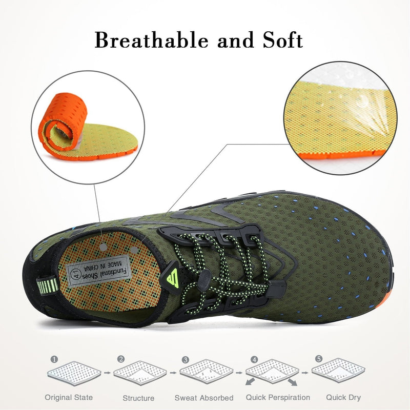 Mishansha Mens Womens Water Shoes Quick Dry Barefoot for Swim Diving Surf Aqua Sports Pool Beach Walking Yoga 10.5 Women/8.5 Men Fern Green - BeesActive Australia