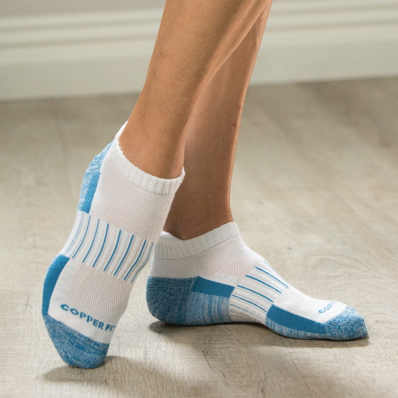 Copper Fit Ankle Length Sport Socks, 3 Pair Large-X-Large White - BeesActive Australia