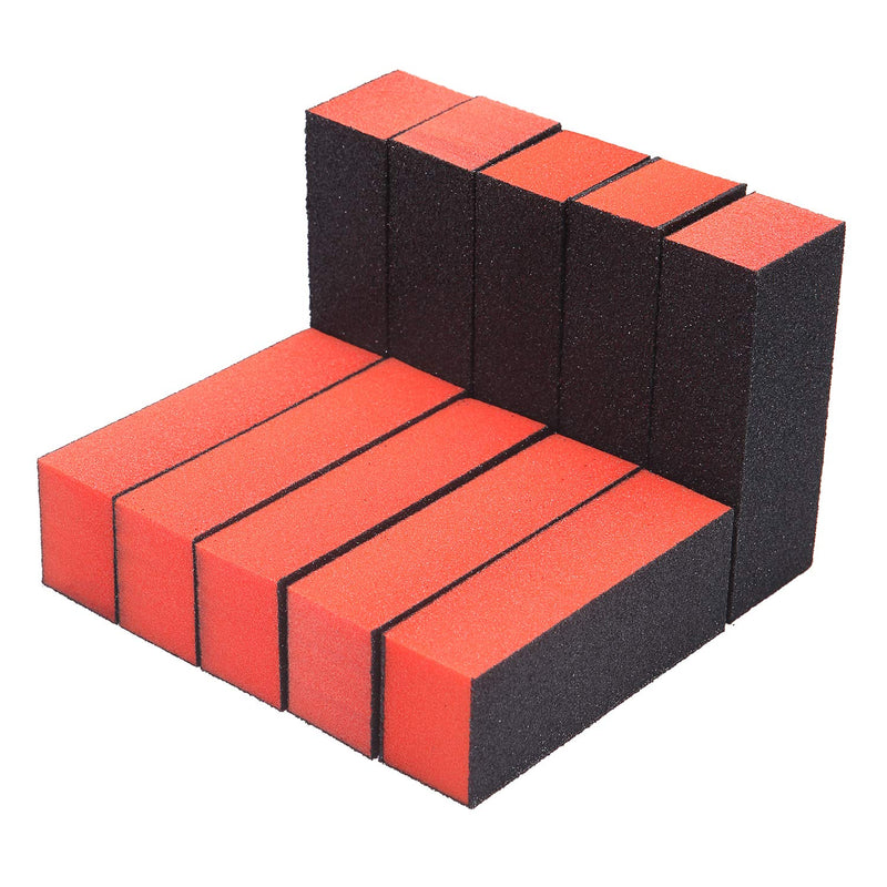 Senkary 12 Pack Nail Buffer Block 3 Way Buffing Sanding Block Files 100/180 Grit Professional Nail Polisher Manicure Tool (Black Orange) Black Orange - BeesActive Australia