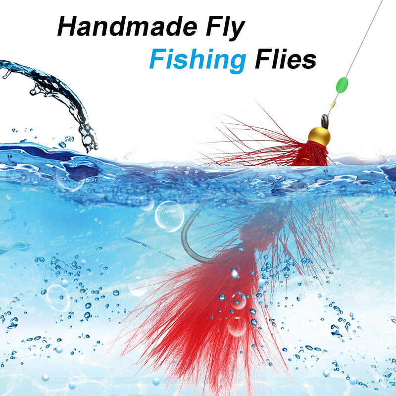 30 Pieces Fly Fishing Flies Streamer Fly Assortment Handmade Woolly Fly Fishing Lures for Trout Fishing Assorted Color - BeesActive Australia