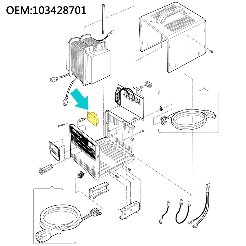 10L0L Golf Cart Charger Relay for Club Car 2004+ 103428701 26560 26580, 48 Volt PD3 Power Driver 3 Charger Relay Board Assembly Kit - BeesActive Australia