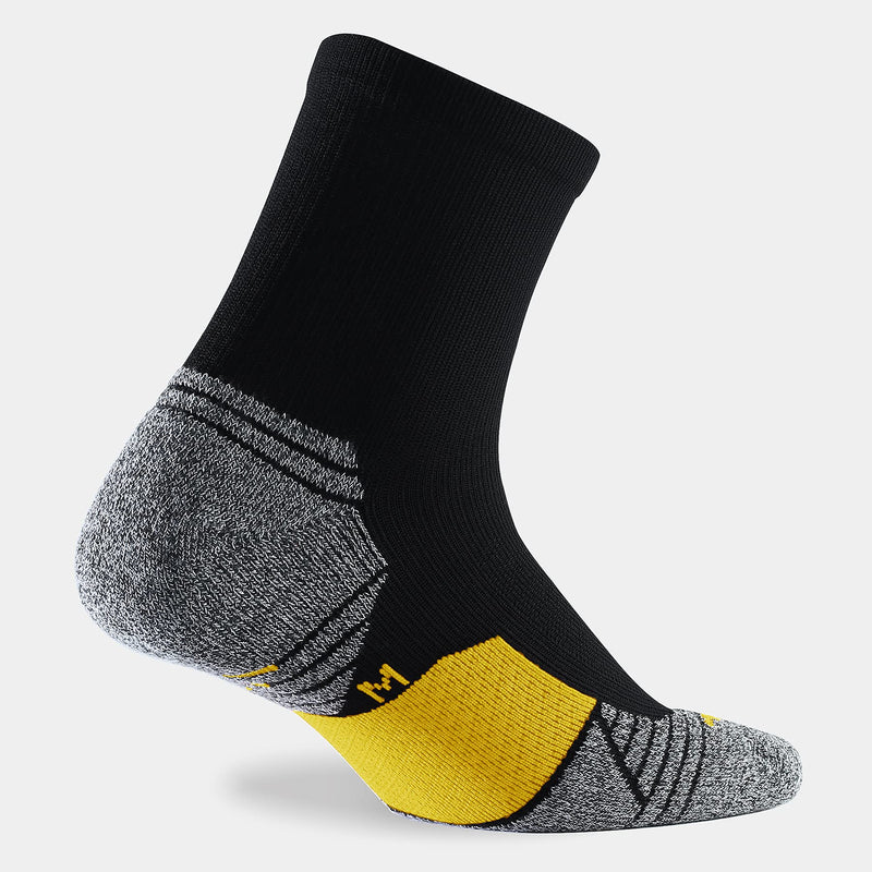 WANDER Men's Athletic Ankle Socks 6 Pairs Running Socks for Sport Low Cut Cycling Socks 6-9/10-12/12-14 6 Pairs Black Yellow 10-12 - BeesActive Australia