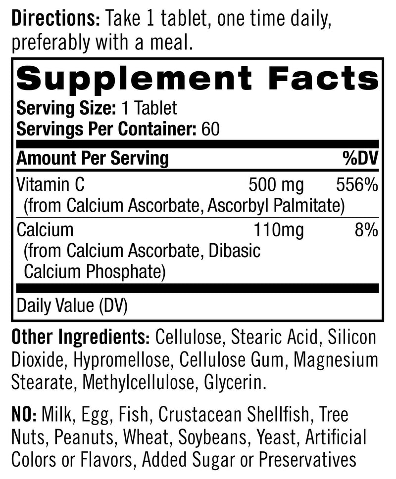 Natrol Easy-c Immune Health, High-Potency Antioxidant Vitamin C, 500 Mg Tablets, 60 Count 60 Count (Pack of 1) - BeesActive Australia