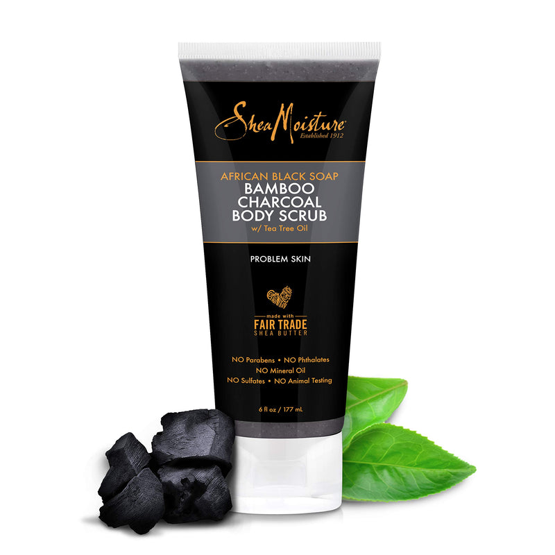 SheaMoisture African black soap bamboo charcoal body scrub exfoliate, 6 Ounce - BeesActive Australia