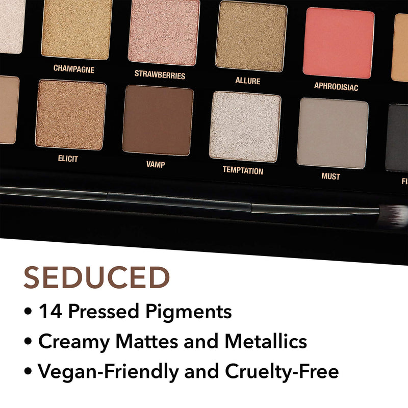 W7 | Seduced Pressed Pigment Palette Makeup | Tones: Cream Mattes, Metallic Shimmers | Colors: Delicate Nudes, Golds, Pinks and Smokes | Cruelty Free, Vegan Makeup For Women - BeesActive Australia